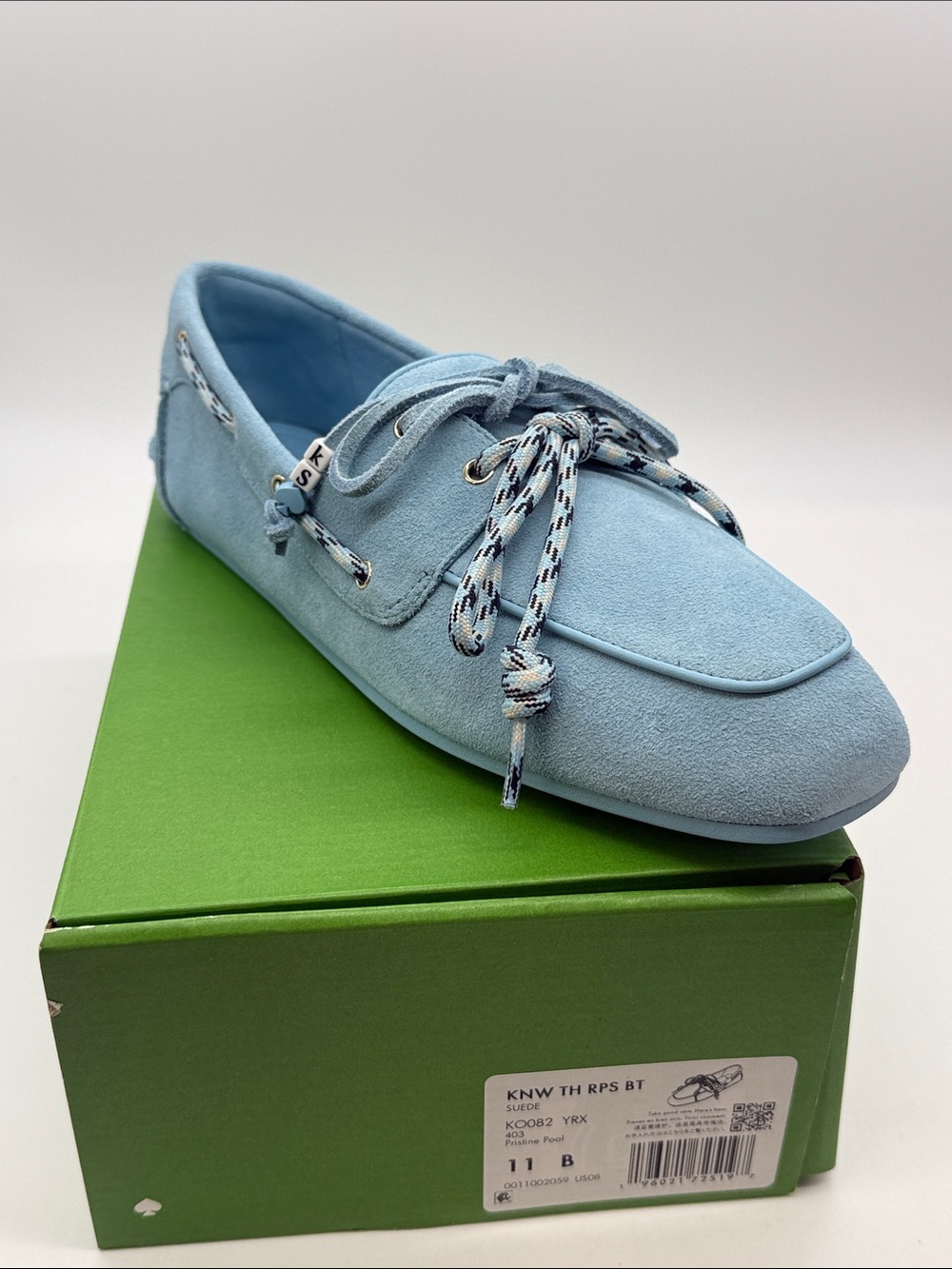 kate spade Light Blue Suede Moccasin Loafer